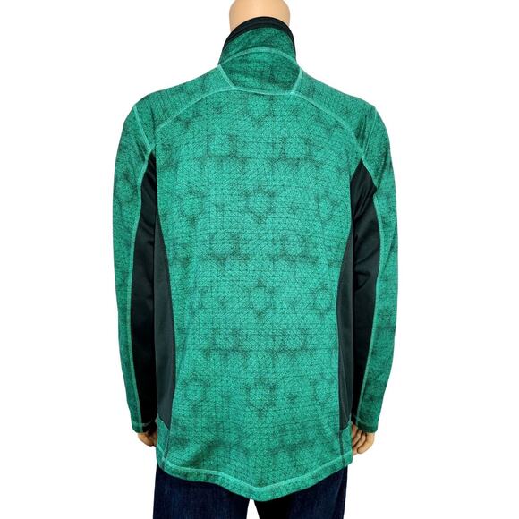 The North Face NF0A37JU Fleece Shell Jacket Green Geometric Pattern Men's Sz XL - Picture 5 of 7